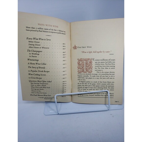 Ways With Wine The Paul Masson Wine Reader 1968 Drink Book Cook Book Booklet VTG - Picture 6 of 9